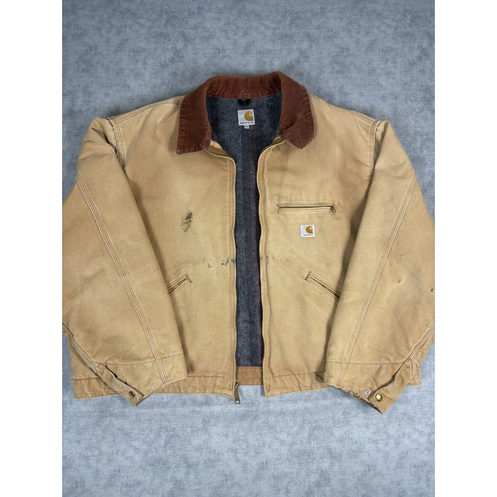 Vintage Carhartt J001 BRN Detroit Jacket 4XL USA Union Made Blanket Lined Union